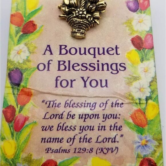 A bouquet of blessings flowers brooch with poem nwt - Picture 1 of 2
